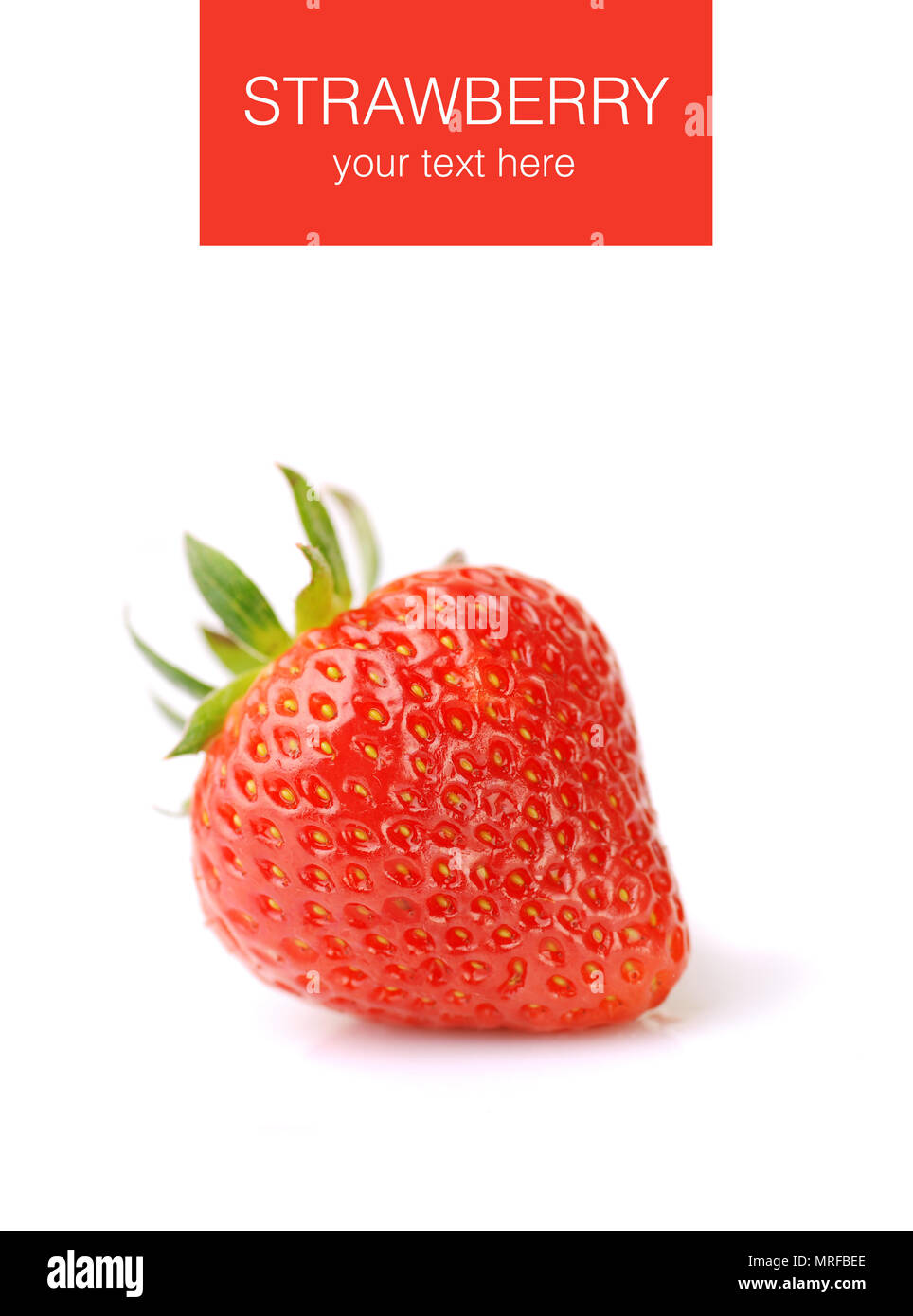 single fresh red strawberry on white background Stock Photo - Alamy