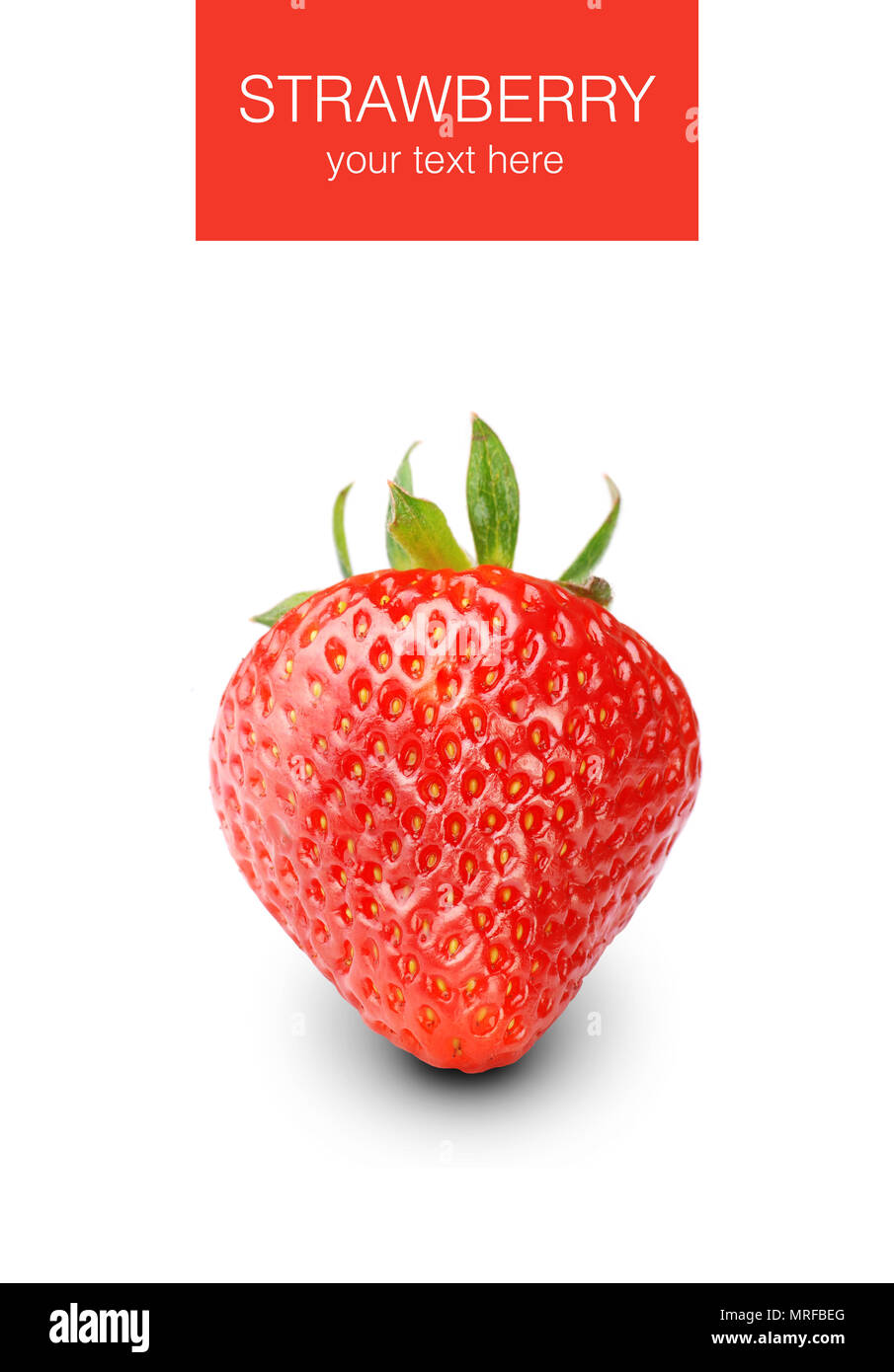 single fresh red strawberry on white background Stock Photo - Alamy