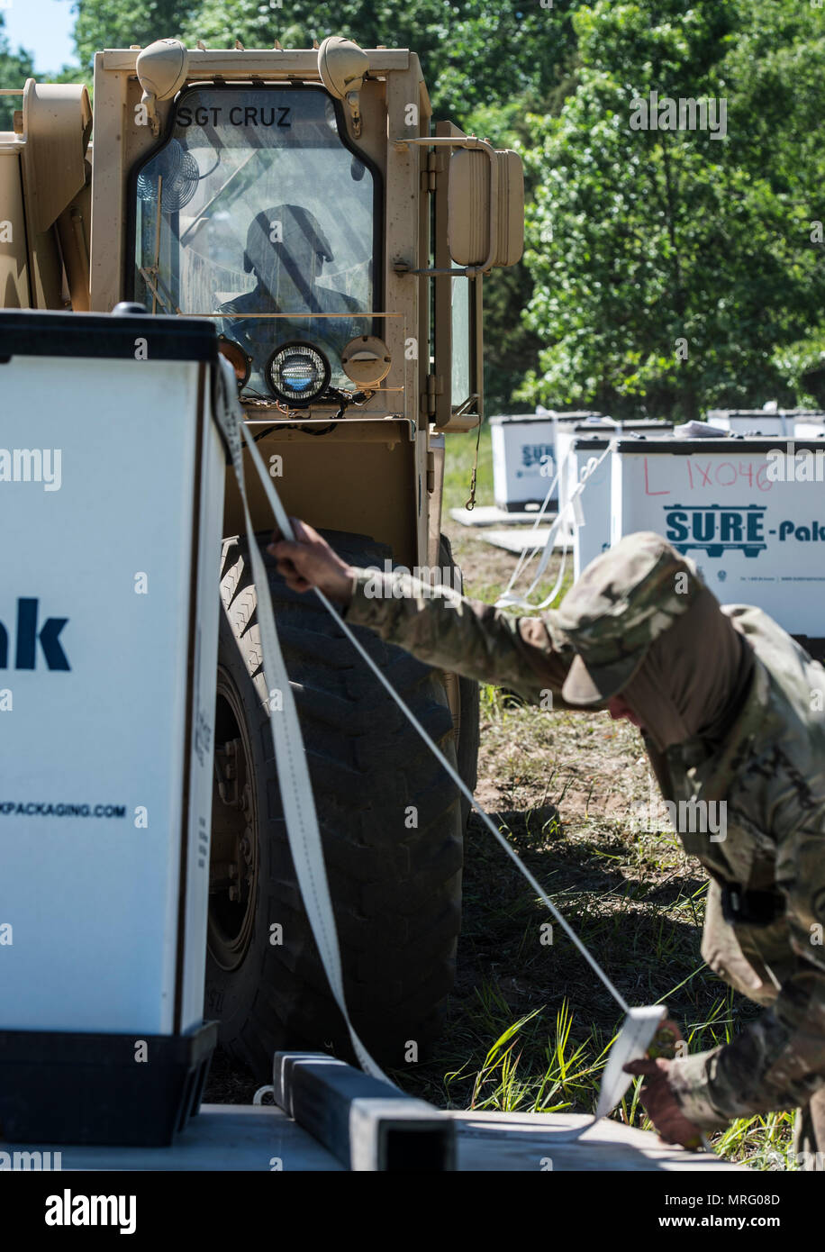 U.S. Army Sgt. Tyrone Cabbera, and Pfc. Nelson Robert, 688th Rapid Port