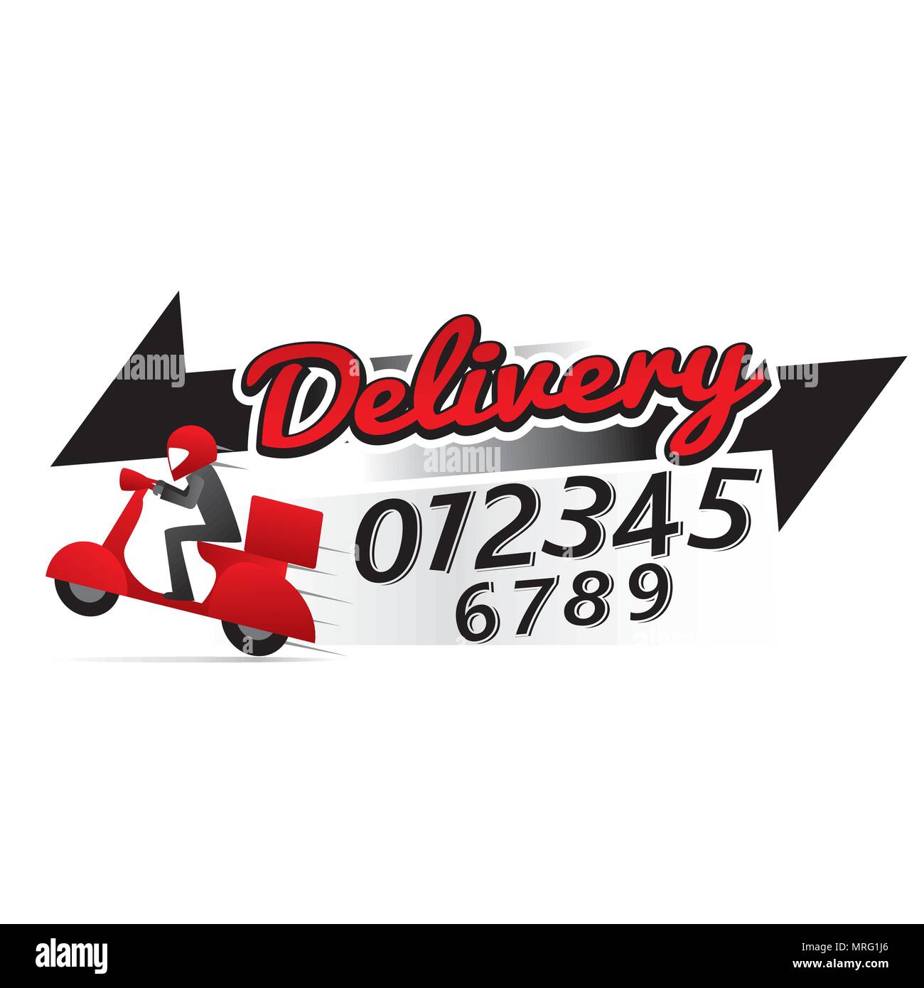 Delivery man courier service with call number icon. Vector illustration ...