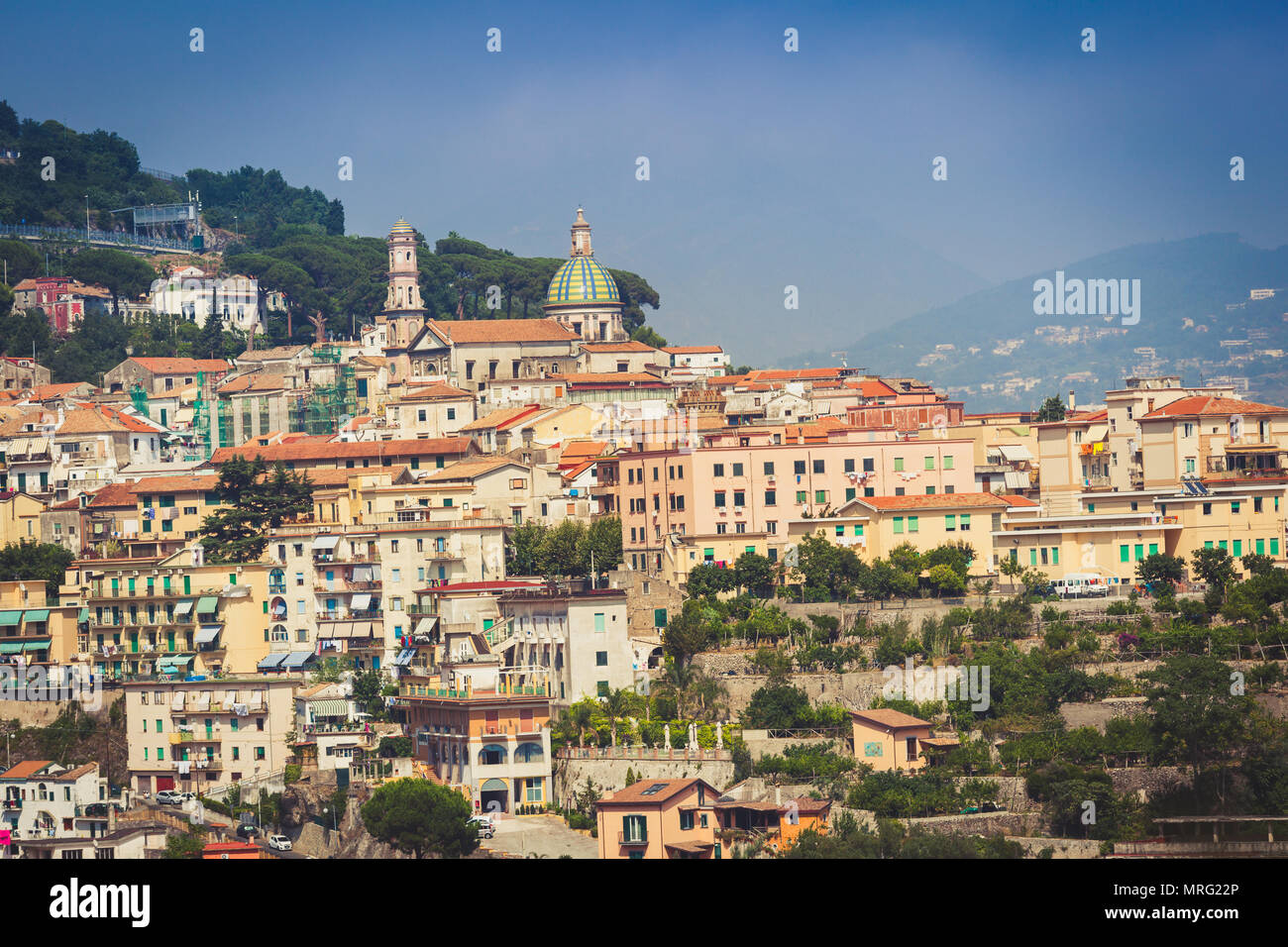 Fragment of Salerno city in southern Italy Stock Photo