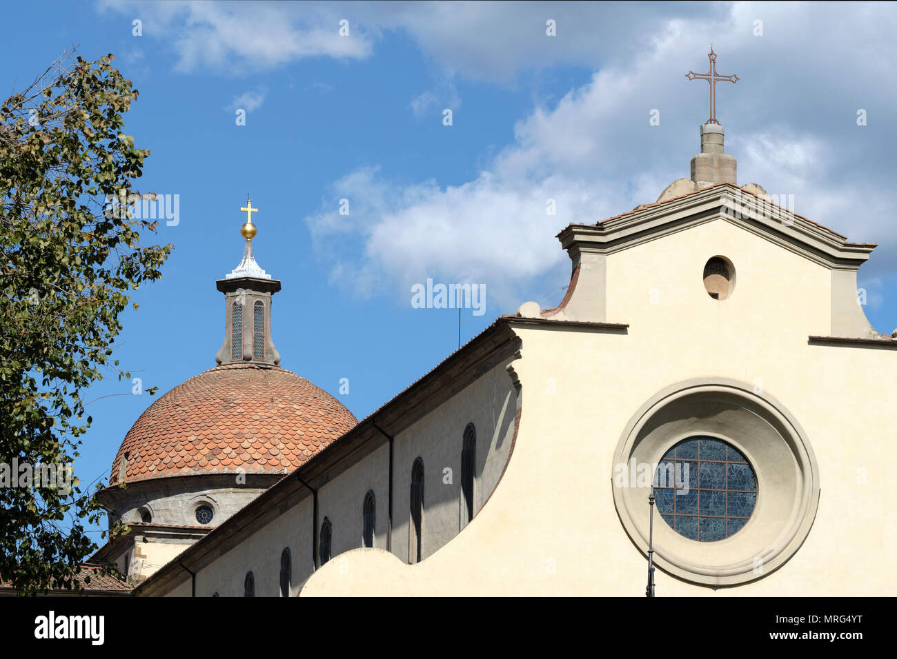 Basilica di Santo Spirito, Oltrarno quarter, Piazza Santo Spirito, Florence, Tuscany, Italy, Europe, Stock Photo