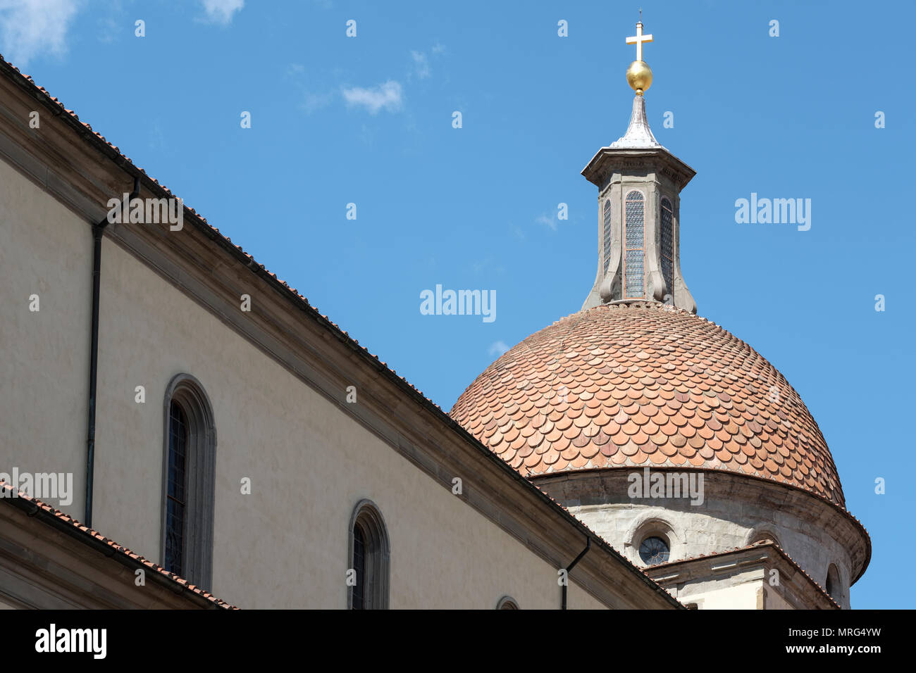 Basilica di Santo Spirito, Oltrarno quarter, Piazza Santo Spirito, Florence, Tuscany, Italy, Europe, Stock Photo