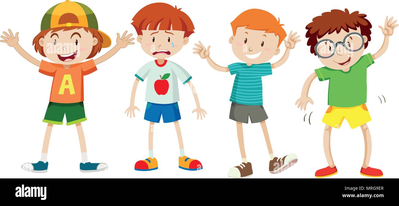 A Set of Young Boy illustration Stock Vector Image & Art - Alamy