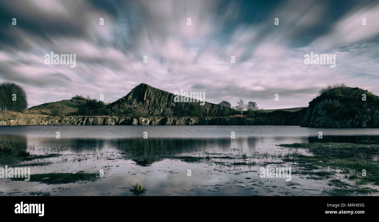 Hadrian's Wall Cawfileds Quarry UK Stock Photo