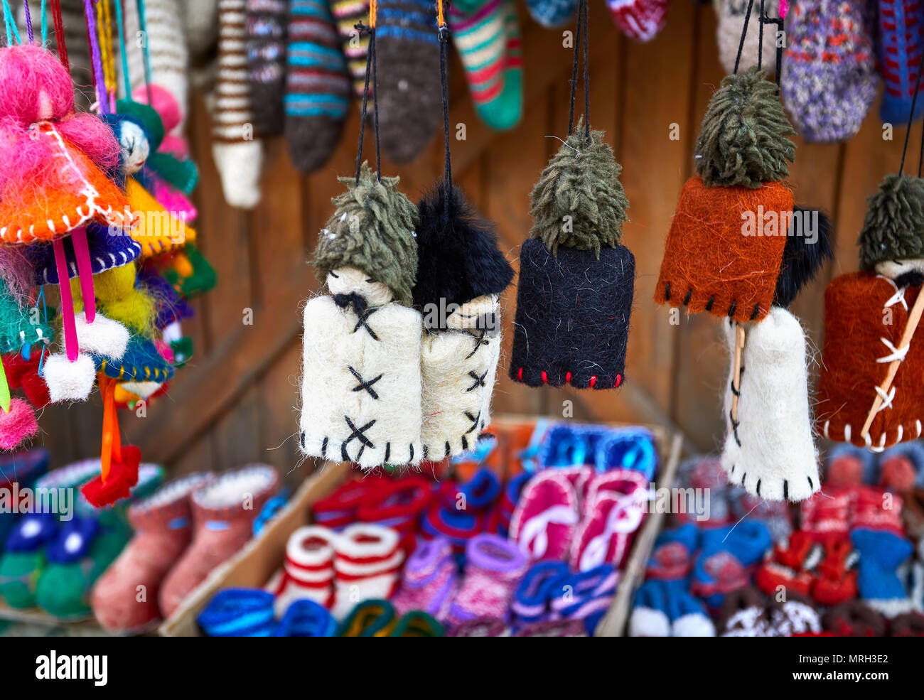 Traditional toys and figures at market in Tbilisi, Georgia Stock Photo