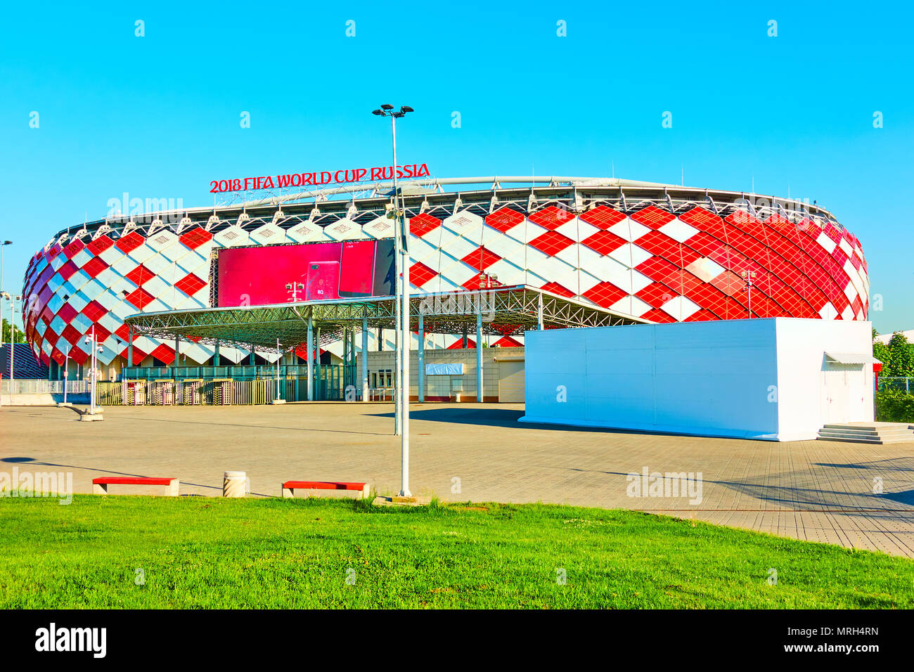 Moscow, Russia - May 26, 2018: Otkrytie Arena Stadium (Spartak Stadium) in Moscow ready for 2018 FIFA World Cup Russia Stock Photo