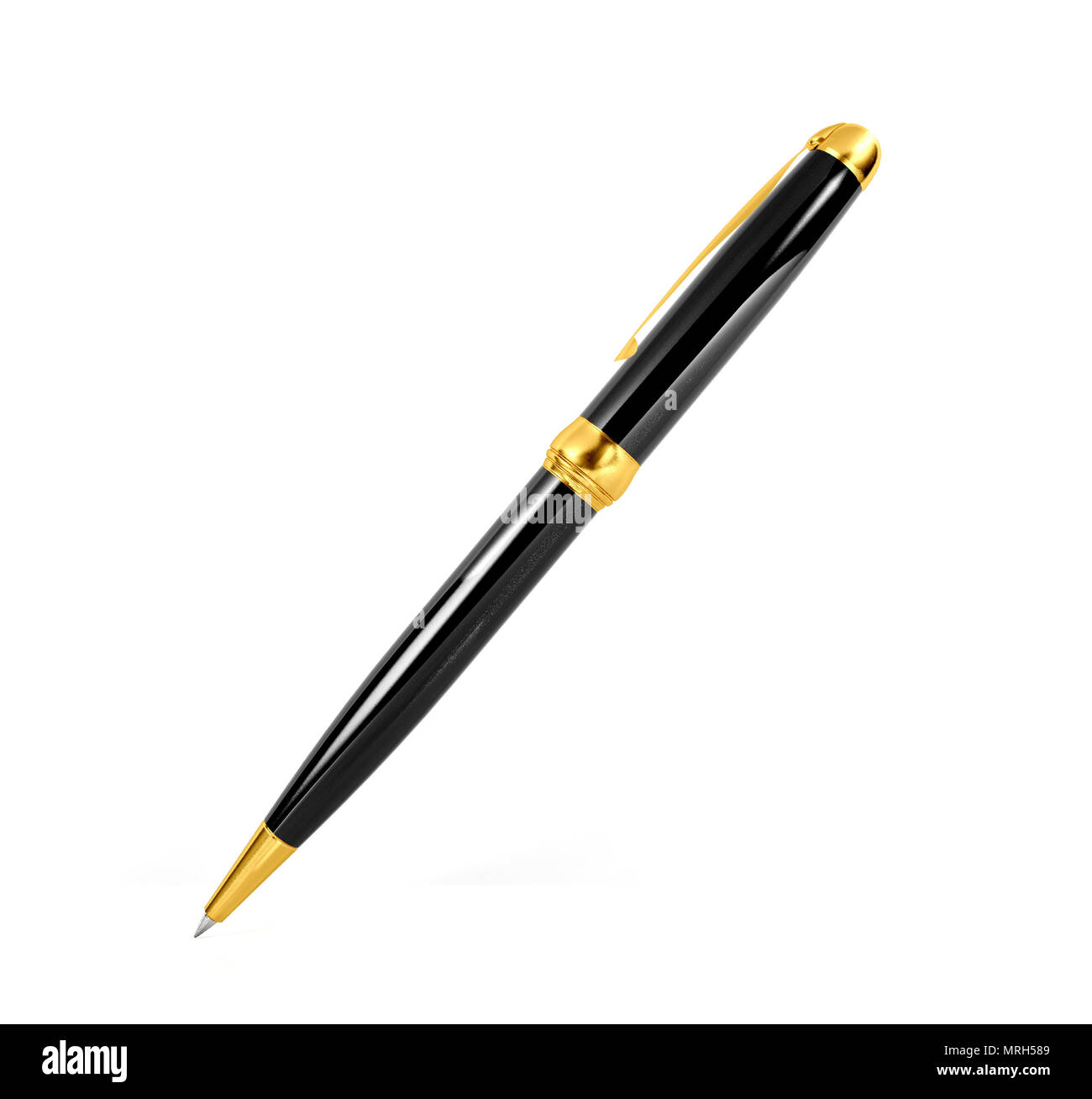 Black pen isolated on white background, 3D rendering Stock Photo