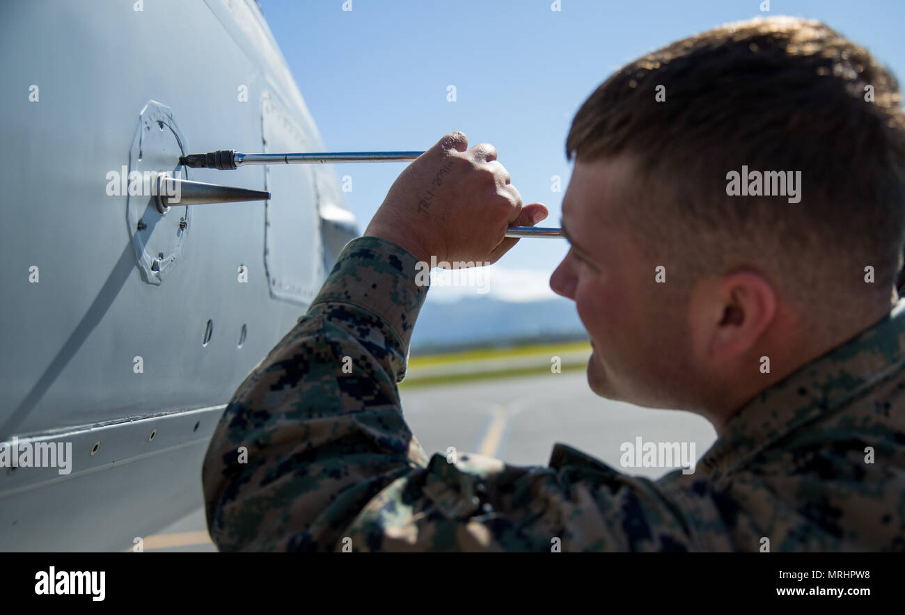 U.S. Marine Corps Pfc. Matthew J. Babcock, an aircraft electrical