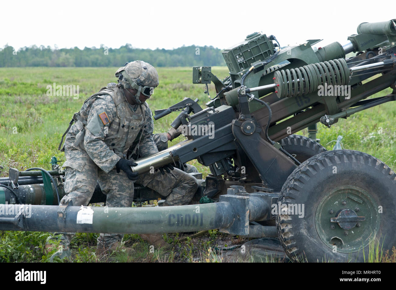 A Soldier from Battery A, 1st Battalion, 118th Field Artillery, 48th
