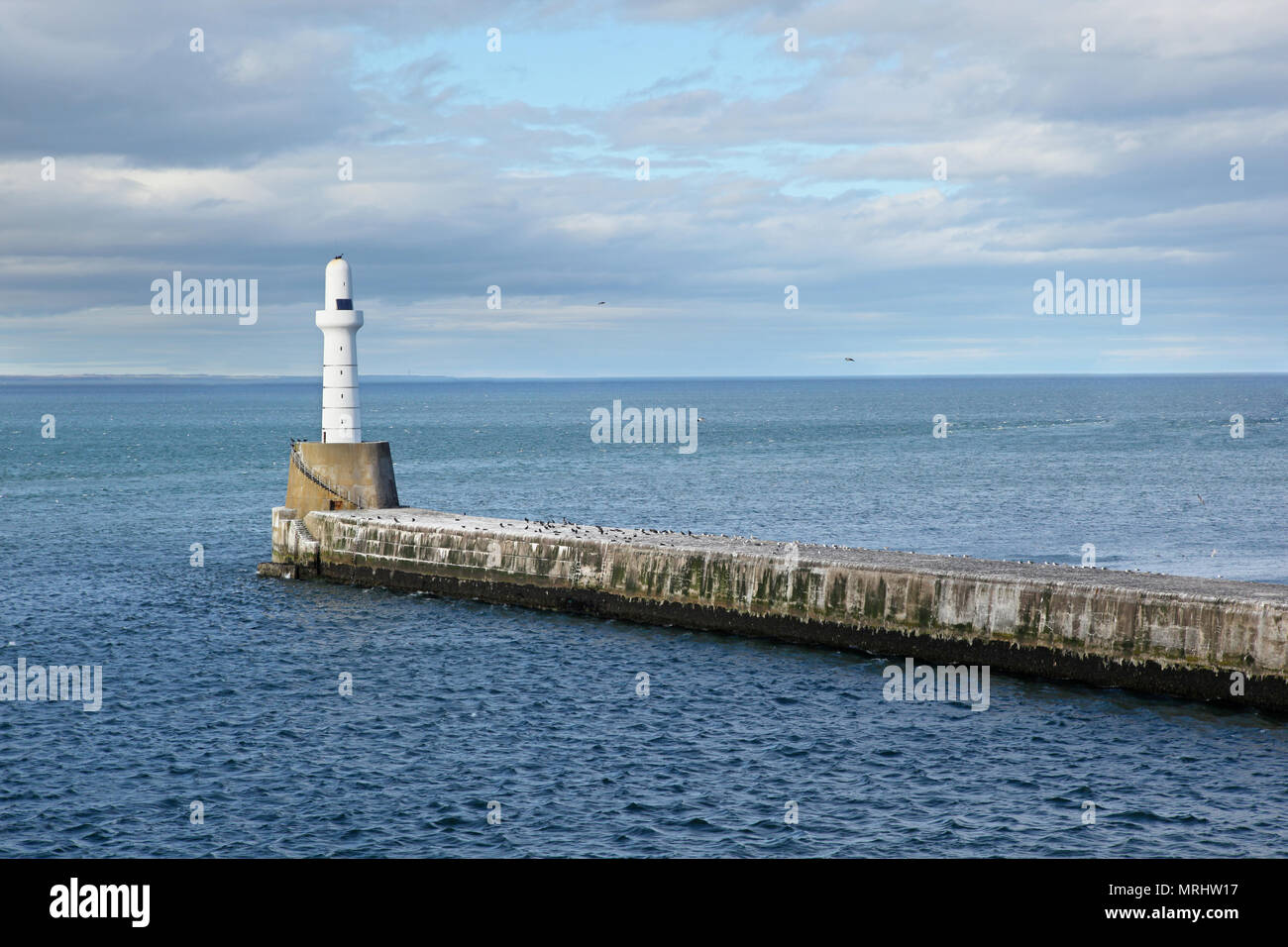 Girdle Ness Lighthouse  in Aberdeen, Scotland Stock Photo