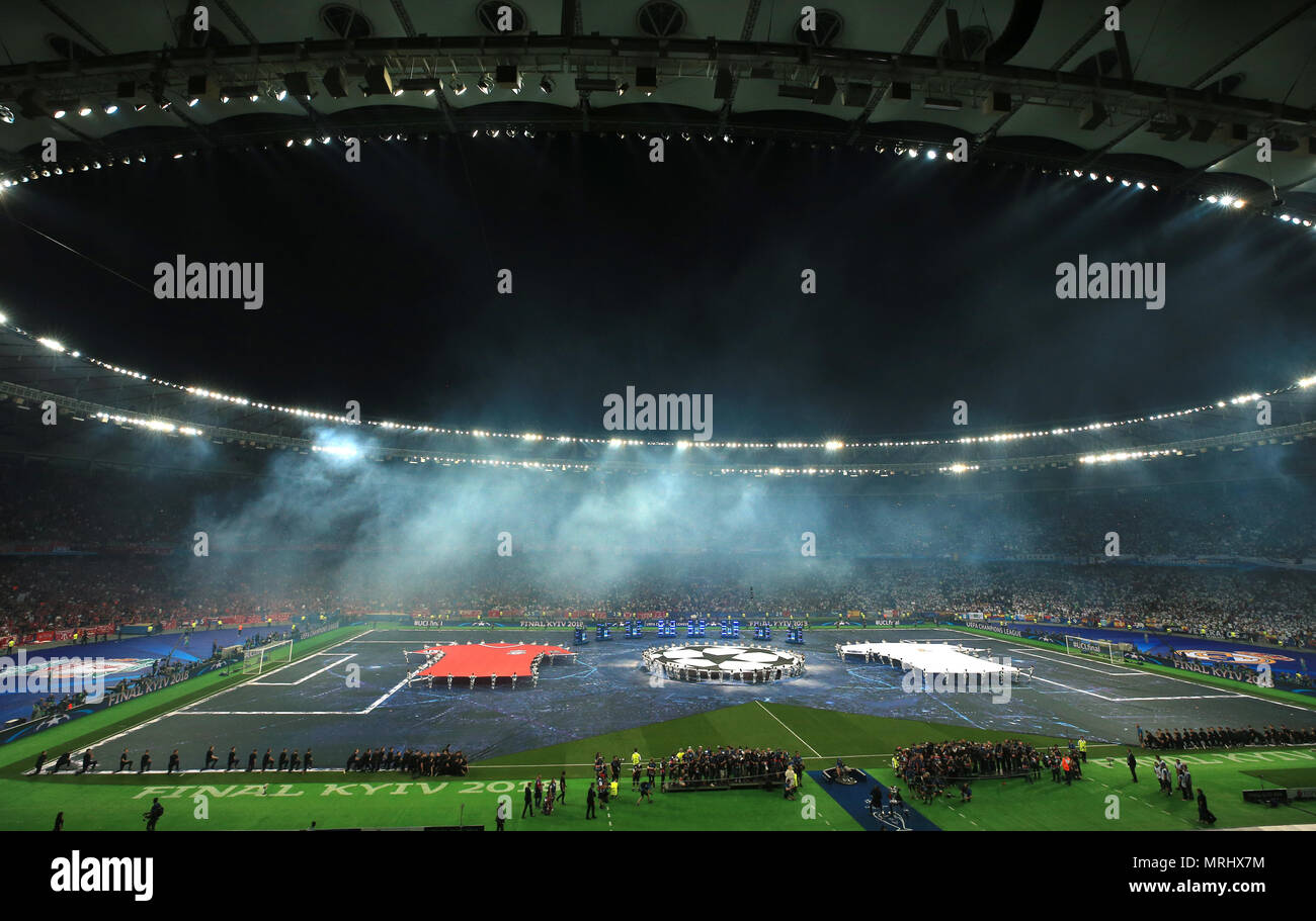 General View Of The Pitch Ahead Of The Uefa Champions League Final At The Nsk Olimpiyskiy Stadium Kiev Stock Photo Alamy