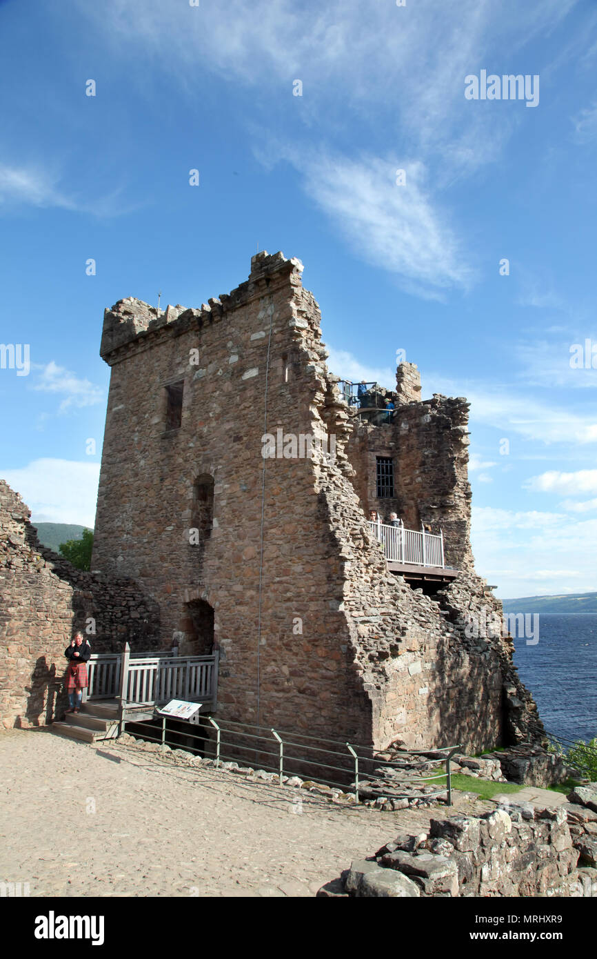 Urquhart Castle beside Loch Ness in Scotland, UK. Stock Photo
