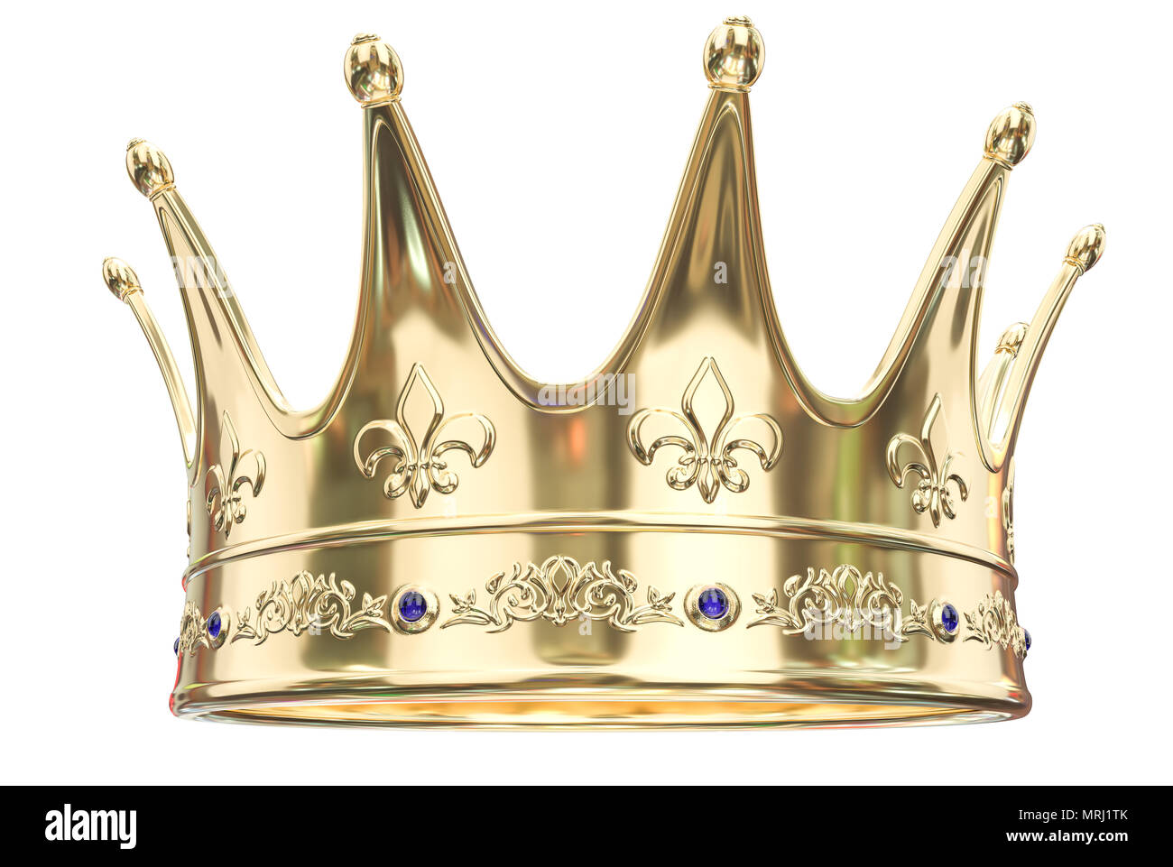 Gold crown isolated on white background - 3D Rendering Stock Photo - Alamy