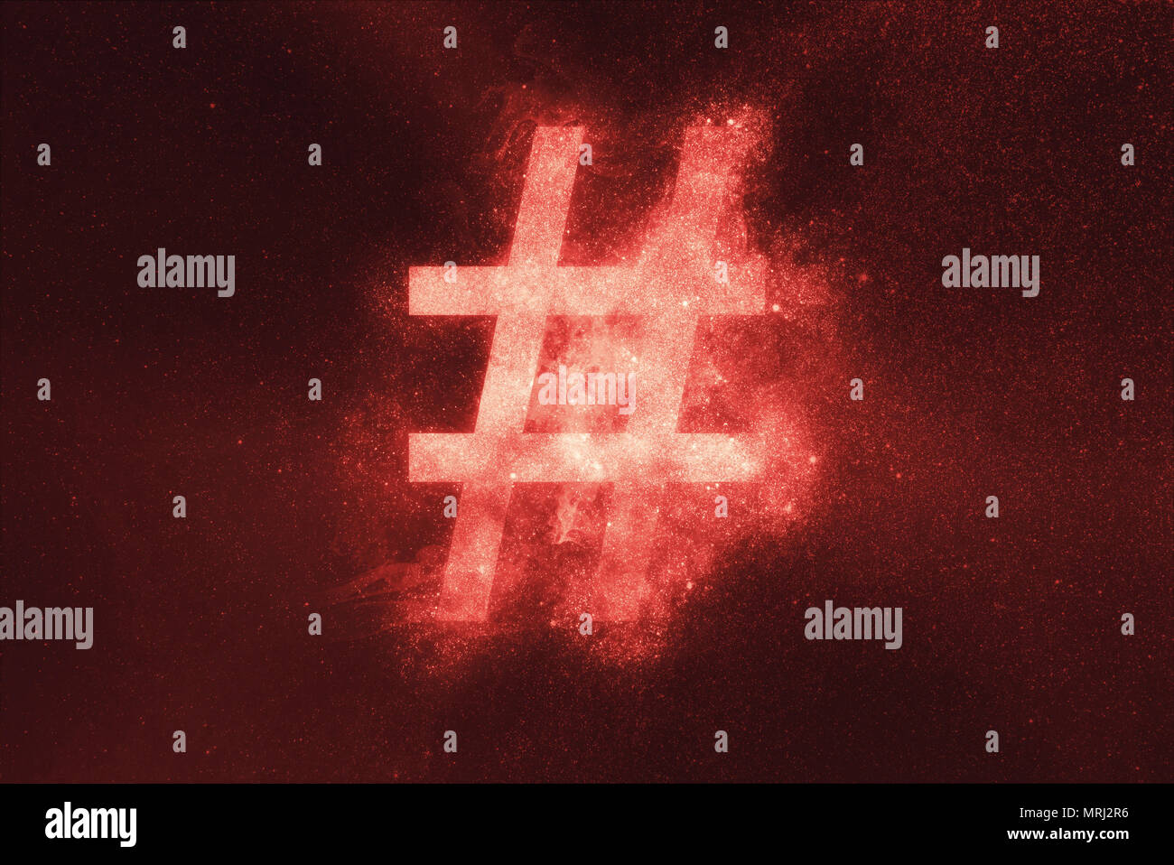 Hashtag sign, Hashtag symbol. Abstract night sky background Stock Photo