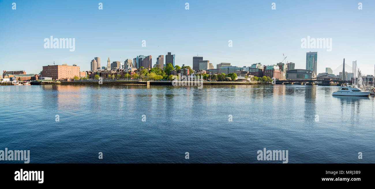 Boston downtown skyline panorama Stock Photo