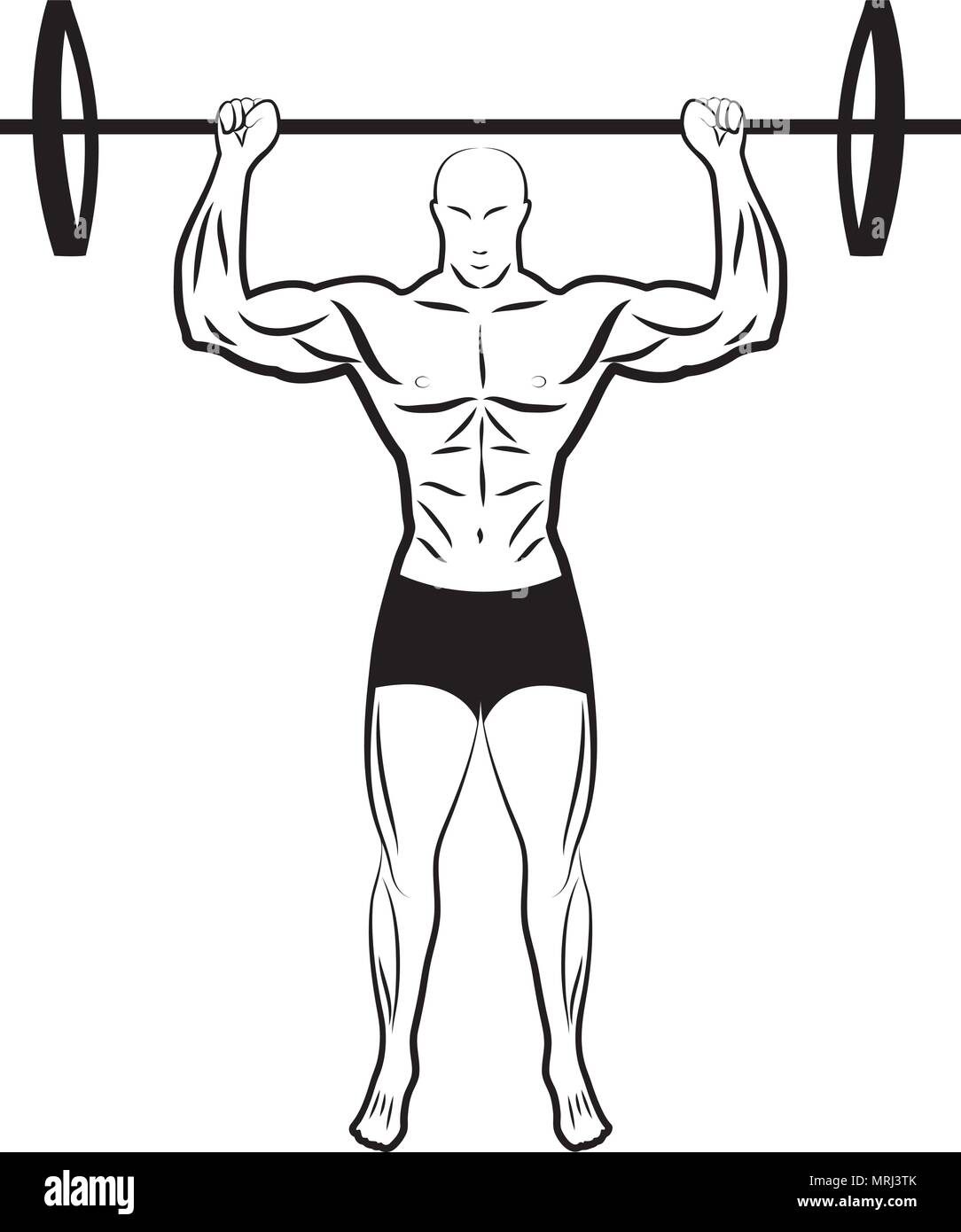 illustration of a man lifting a barbell Stock Vector Image Art