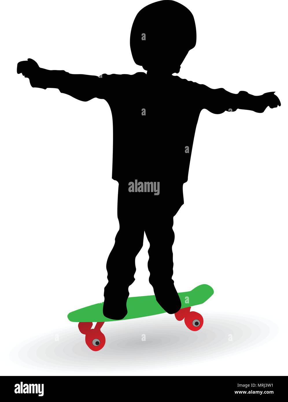 boy on a skate board vector silhouette illustration Stock Vector