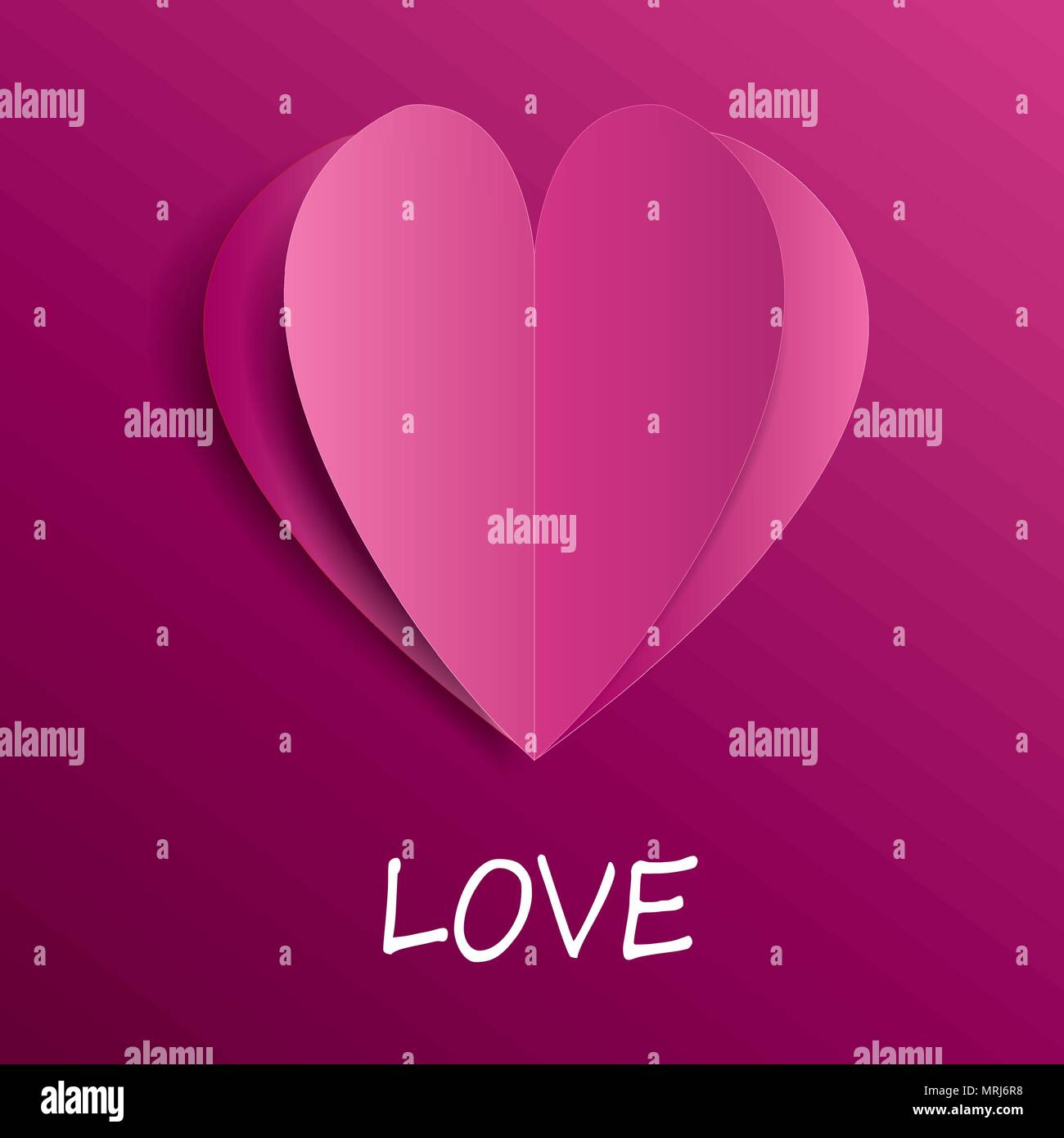 paper hearts Valentines day card Stock Vector Image & Art - Alamy