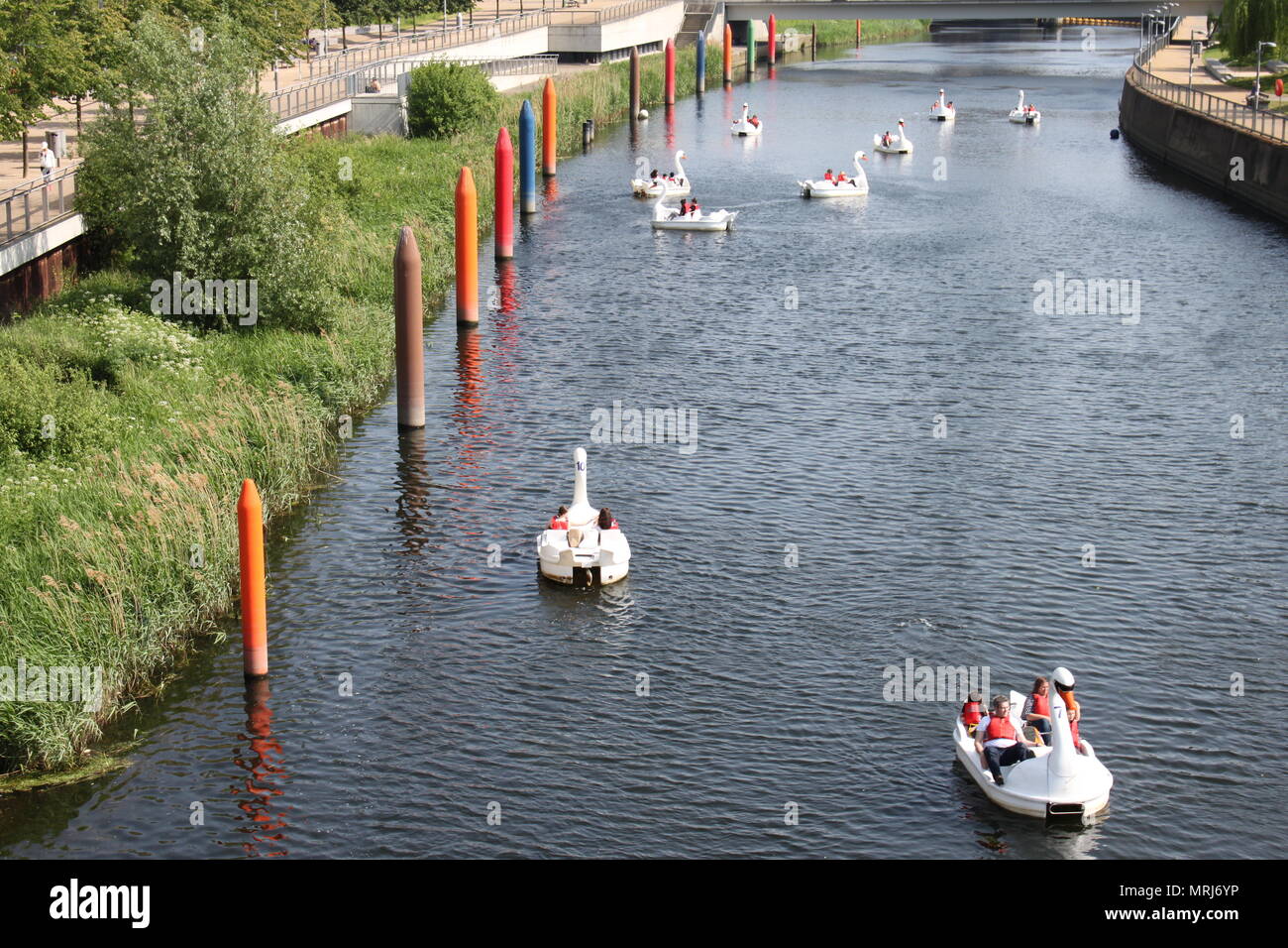 Queen Elizabeth II Olympic Park, Stratford, London Paddle Boats Stock