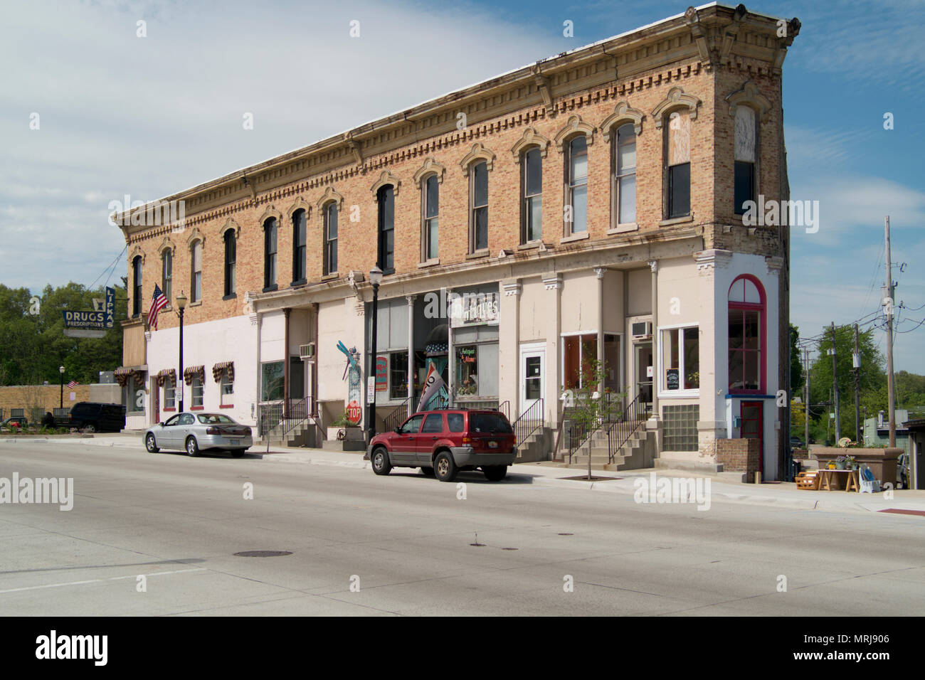 The Lipka Building in downtown Montague, Michigan. Stock Photo