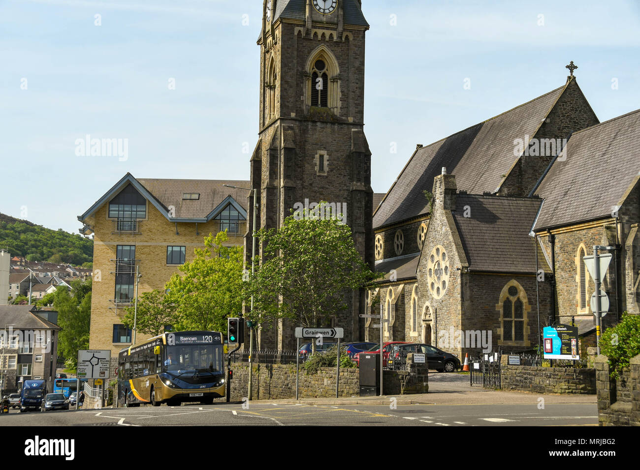 St Catherine's Church in Pontypridd town centre Stock Photo