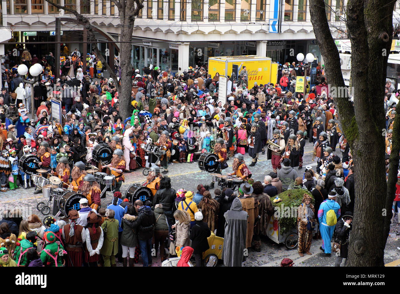 Parade celebrating Carnival, Pilatusstrasse, Lucerne, Switzerland, Europe Stock Photo