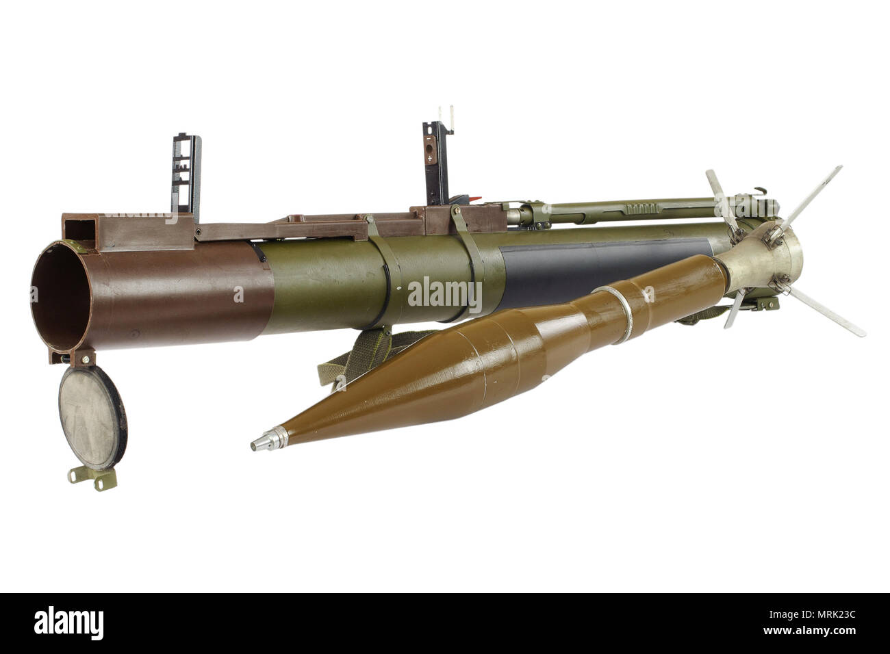 anti-tank rocket propelled grenade launcher 'bazooka' isolated on white Stock Photo