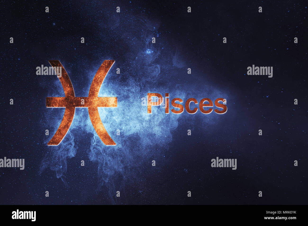 Pisces Horoscope Sign. Abstract night sky background Stock Photo - Alamy