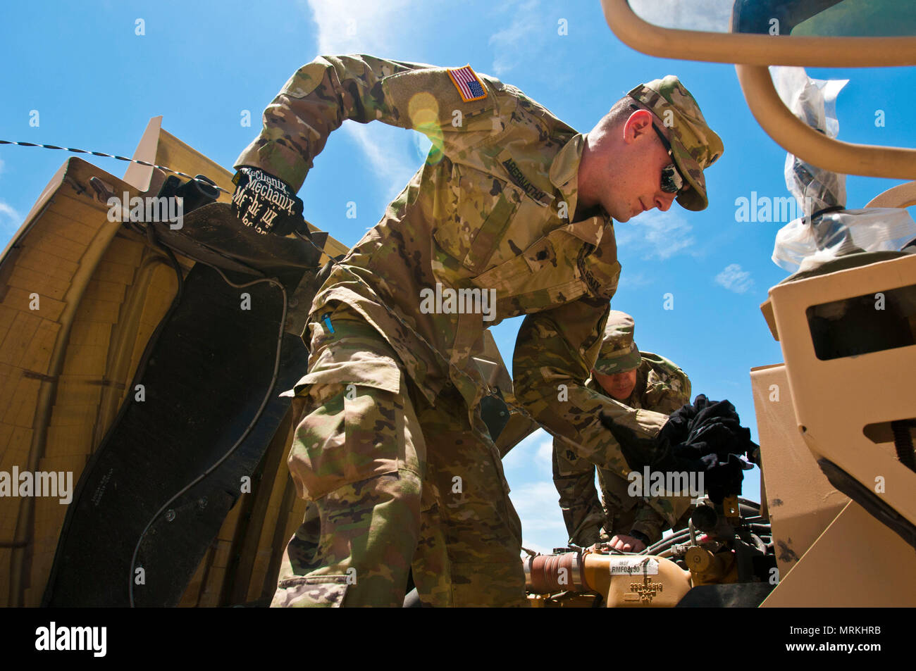 A Soldier with 180th Cavarly Regiment, 45th Infantry Brigade Combat ...