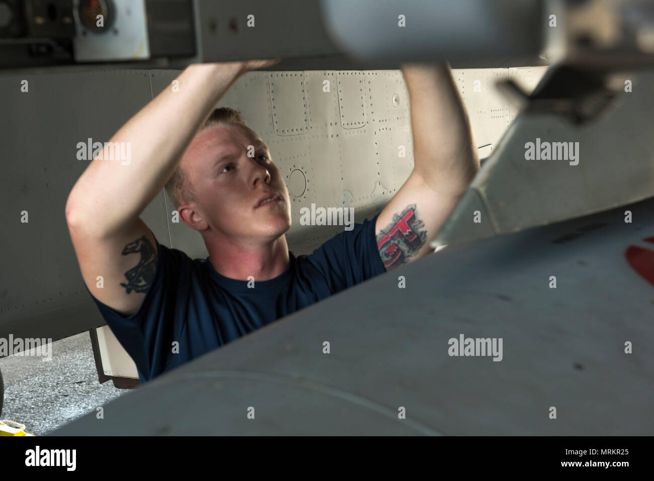 U.S. Air Force Senior Airman Dylan Hart, 44th Aircraft Maintenance Unit ...