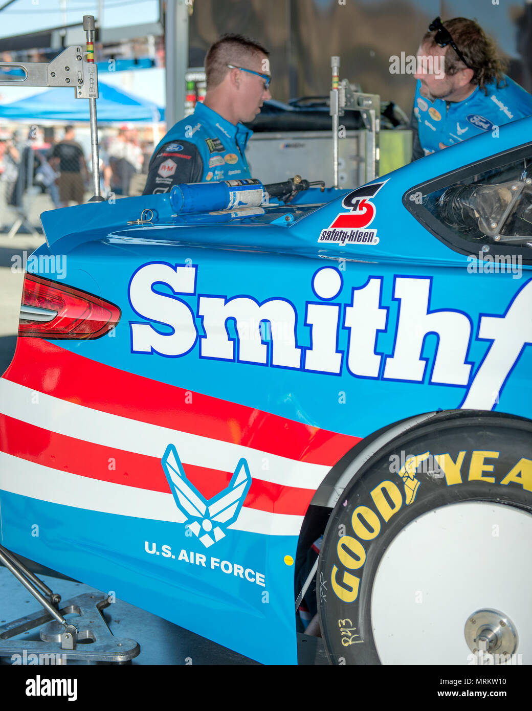 The No. 43 Richard Petty Motorsports Chevrolet goes through prerace