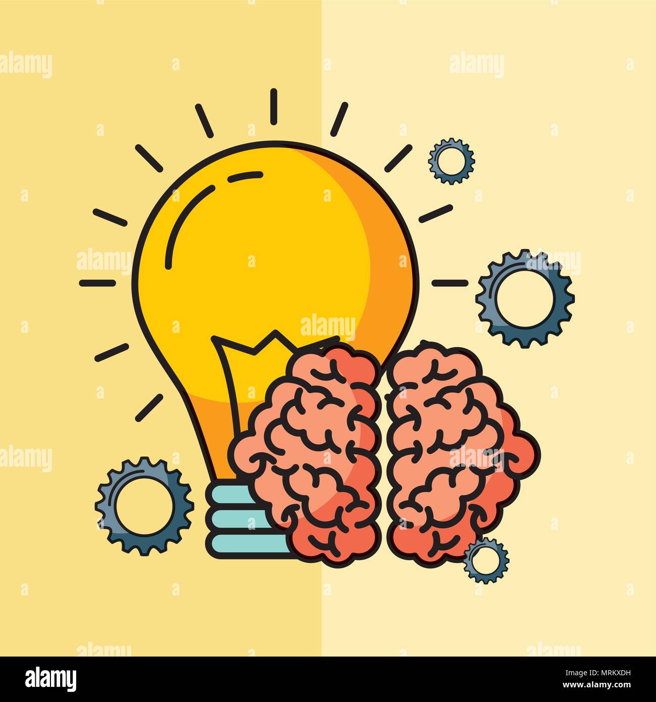 brain creative idea bulb innovation vector illustration Stock Vector ...