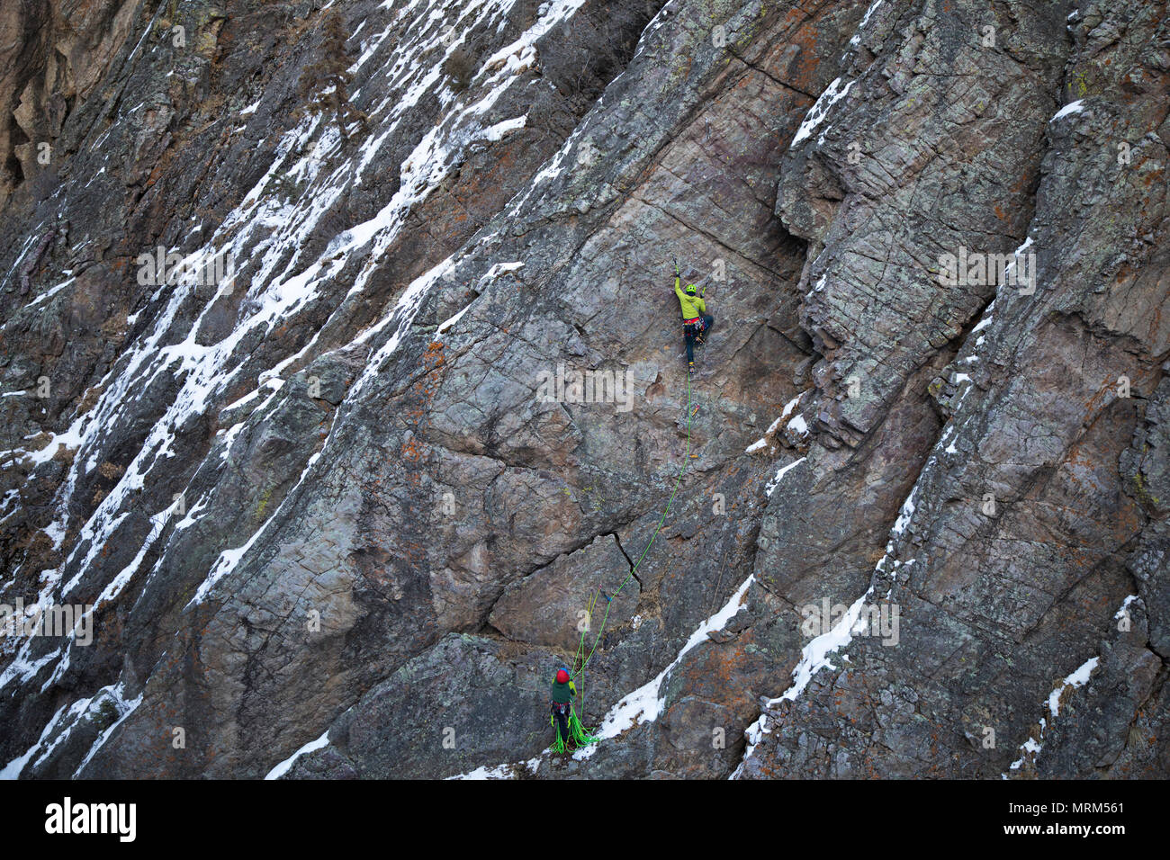 dry tool climbing in Ouray Stock Photo Alamy