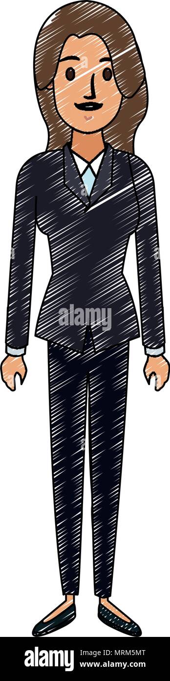 Executive business woman cartoon scribble Stock Vector Image & Art - Alamy