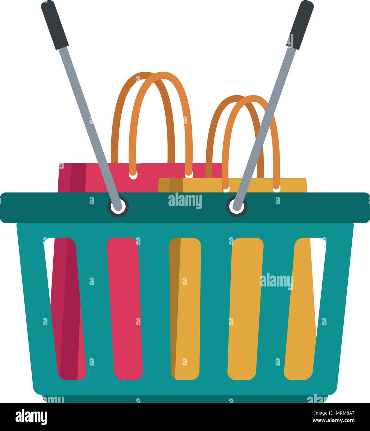 Shopping basket with bags Stock Vector Image & Art Alamy