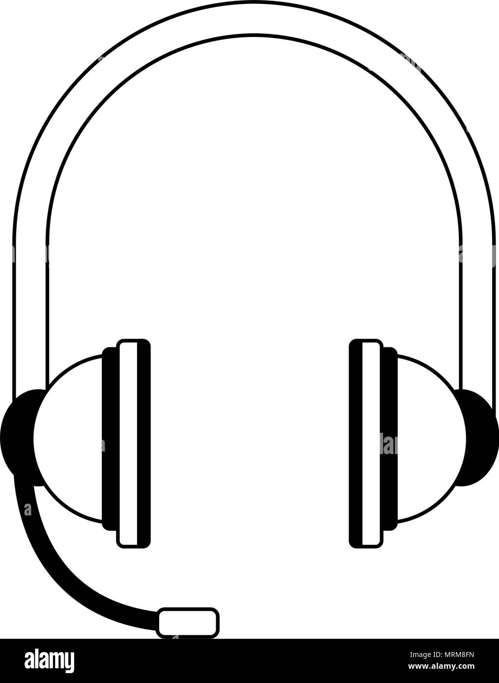 Headset call center in black and white Stock Vector Image & Art - Alamy