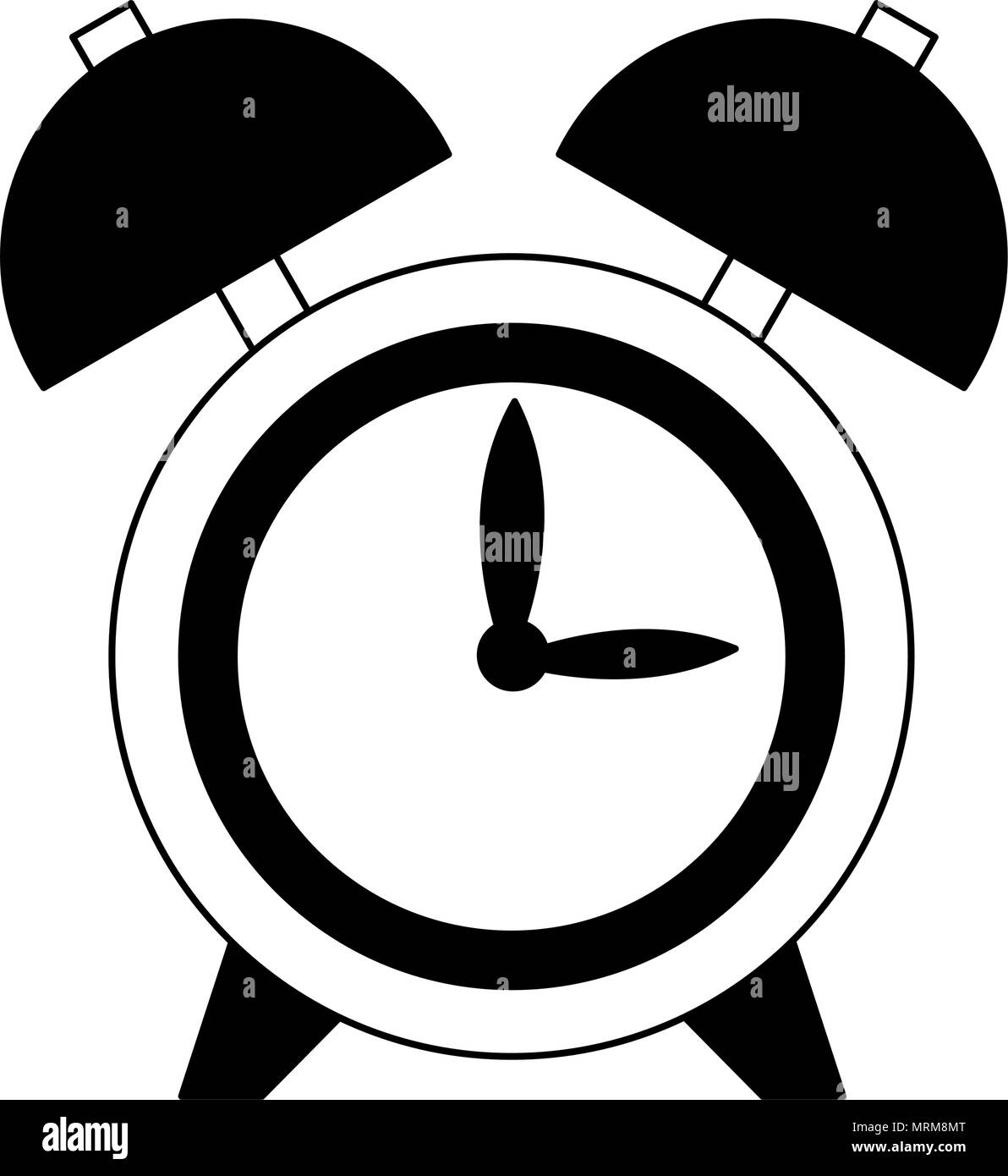 Alarm clock isolated in black and white Stock Vector Image & Art - Alamy