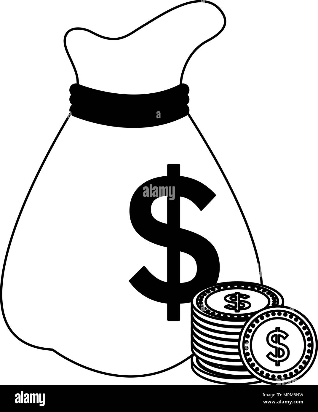 Money bag isolated in black and white Stock Vector Image & Art - Alamy