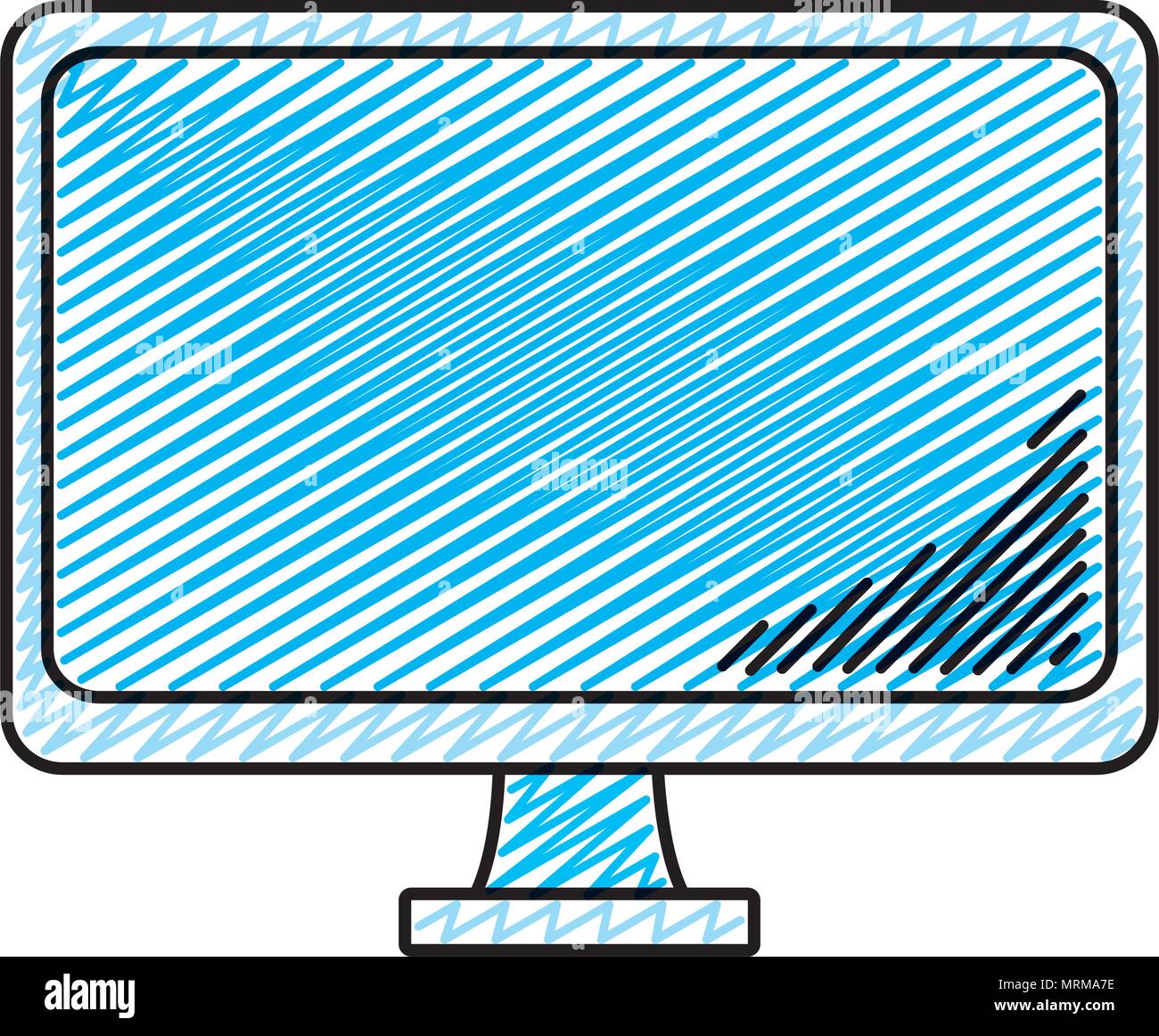 doodle electronic computer desktop technology icon Stock Vector Image ...
