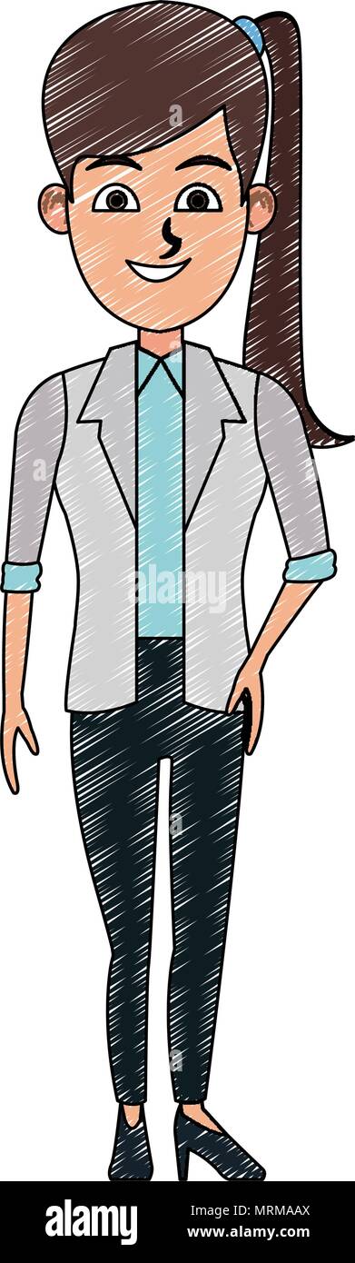Executive business woman cartoon scribble Stock Vector Image & Art - Alamy