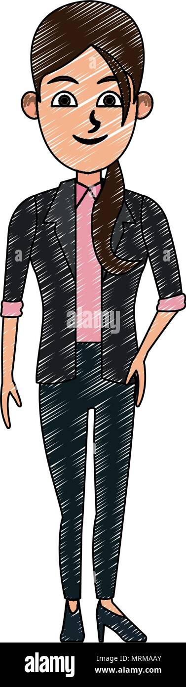 Executive business woman cartoon scribble Stock Vector Image & Art - Alamy