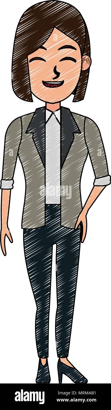 Executive business woman cartoon scribble Stock Vector Image & Art - Alamy