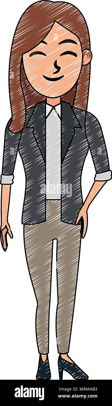 Executive business woman cartoon scribble Stock Vector Image & Art - Alamy