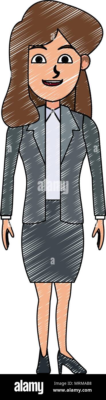 Executive business woman cartoon scribble Stock Vector Image & Art - Alamy