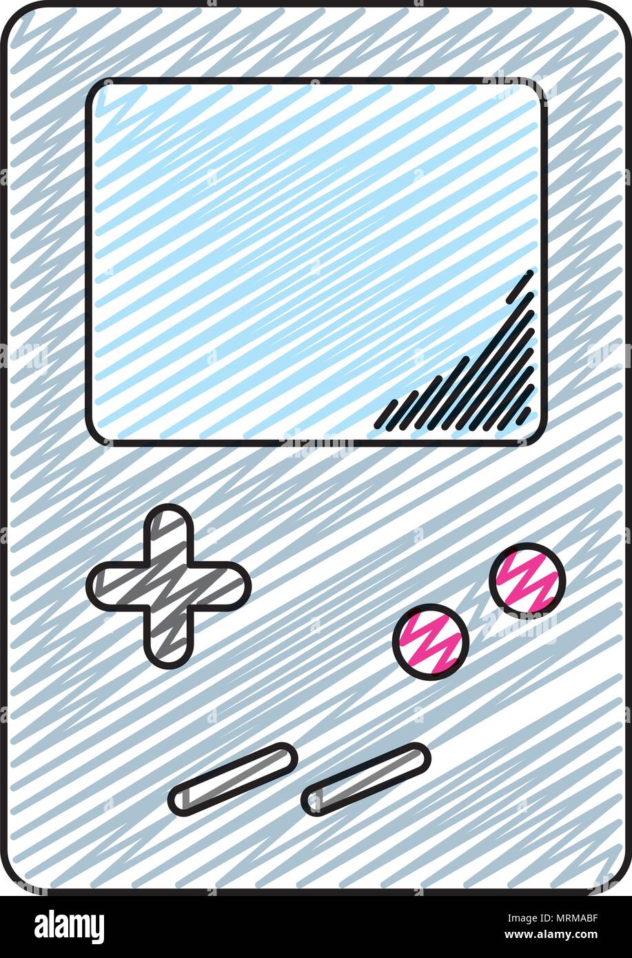 doodle electronic tetris handheld game console Stock Vector