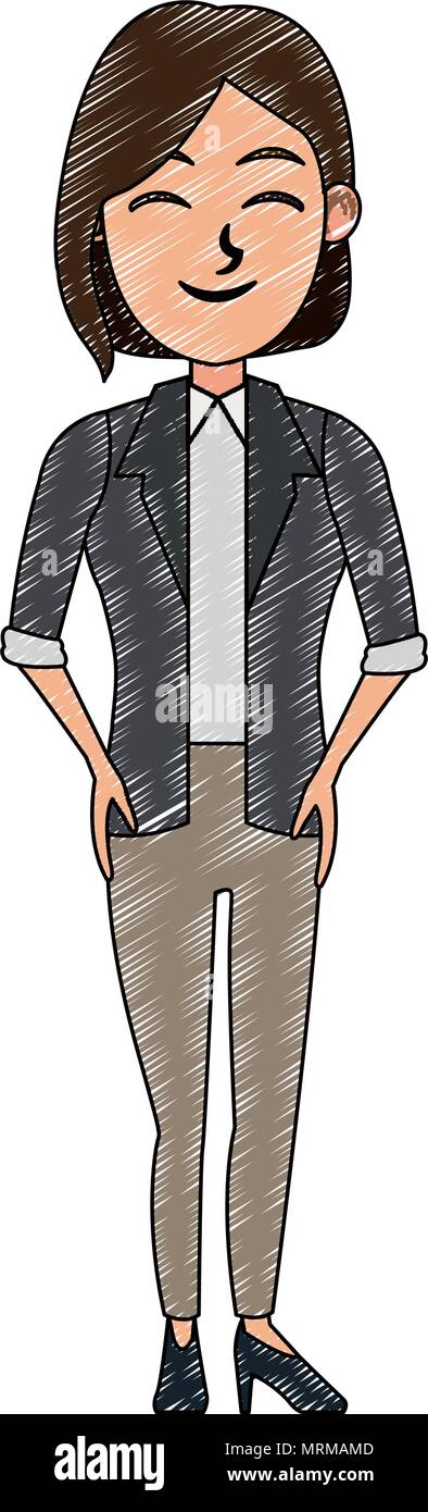 Executive business woman cartoon scribble Stock Vector Image & Art - Alamy