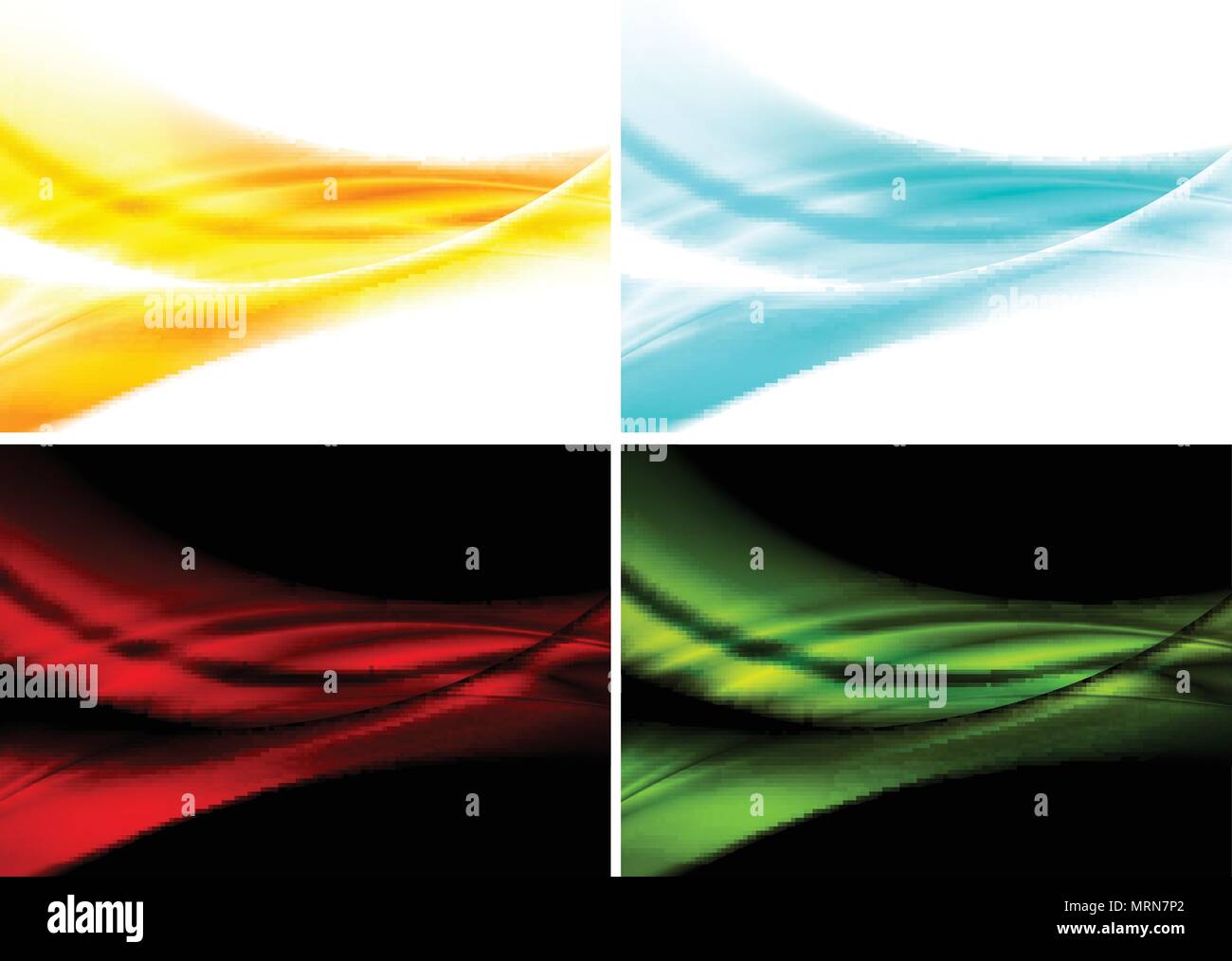 Set of bright abstract waves backgrounds. Vector illustration Stock ...