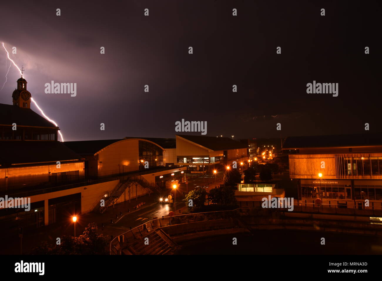 Chatham, Kent, UK, 27th May 2018 Bank holiday storm hits south east England with multiple lightning strikes Credit: stuart bingham/Alamy Live News Stock Photo