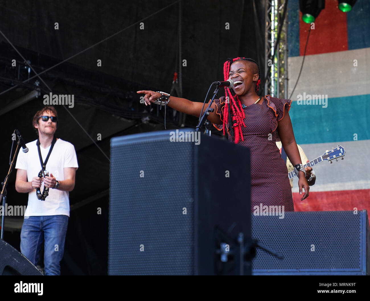 Helsinki, Finland. 26th May, 2017. Freshlyground from South Africa performing on the Savannah Stage at the annual World Village Festival in Kaisaniemi Park in Helsinki, Finland . Credit: Mikko Palonkorpi/Alamy Live News. Stock Photo